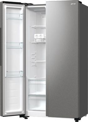 Gorenje Холодильник SBS 179х67х92см, 2 двері, 356( 191)л, А++, NF+, Інв. , зона св-ті, зовн. диспл, матовий сірий (365420) NRR9185EAXL фото