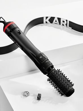 Rowenta Фен-щітка Karl Lagerfeld Activ Keratin&Shine, 1000Вт, 2 режими, іоніз-я, чорний (375677) CF952LF0 фото