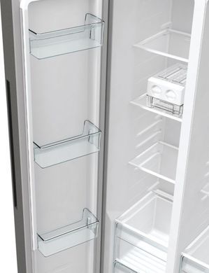 Gorenje Холодильник SBS 179х67х92см, 2 двері, 356( 191)л, А++, NF+, Інв. , зона св-ті, зовн. диспл, матовий сірий (365420) NRR9185EAXL фото
