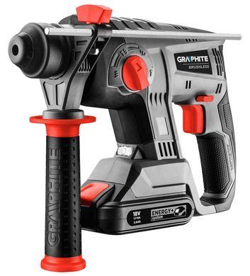 Акумуляторний перфоратор GRAPHITE 58G027 18V SDS Plus, безщітковий, 2.2 Дж, Energy+ 58G027 фото