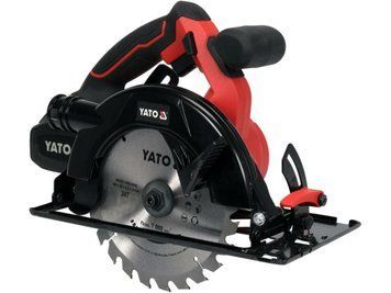 Пила дискова акумуляторна YATO: 18В Li-Ion, диск &Oslash;=184x20x2,2 мм, кут 0-45&deg;, гл.&le; 55мм YT-82808 фото