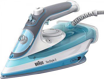 Braun Праска TexStyle 5, 2600Вт, 300мл, паровий удар -180гр, керам. підошва, біло-блакитний (376427) SI5006BL фото
