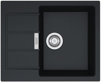 Мийка кухонна Franke Sirius, тектонайт, прямокутник, з крилом, 620х500х200мм, чаша - 1, накладна, SD2 611-62, чорний (329322)