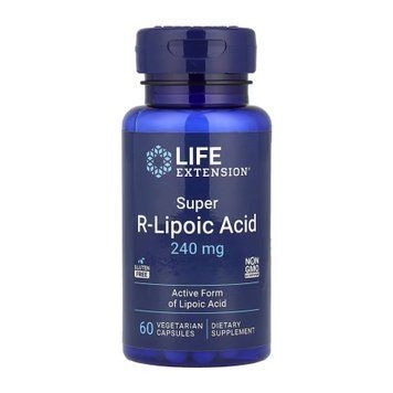 Супер R-Ліпоєва Кислота Life Extension Super R-Lipoic Acid 240 mg 60 вег. капсул
