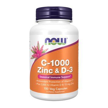 Комплекс Цинк, C та Д3 Now Foods (C-1000 Zinc & D-3) 100 капсул