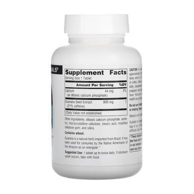 Guarana Energizer&trade; 900mg - 60 tabs Source Naturals