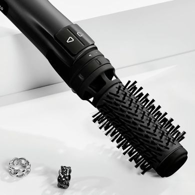 Rowenta Фен-щітка Karl Lagerfeld Activ Keratin&Shine, 1000Вт, 2 режими, іоніз-я, чорний (375677) CF952LF0 фото