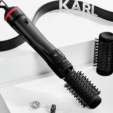 Rowenta Фен-щітка Karl Lagerfeld Activ Keratin&Shine, 1000Вт, 2 режими, іоніз-я, чорний (375677) CF952LF0 фото