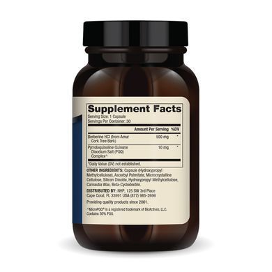 Берберін та MicroPQQ, Berberine and MicroPQQ Advanced, Dr. Mercola, 30 капсул