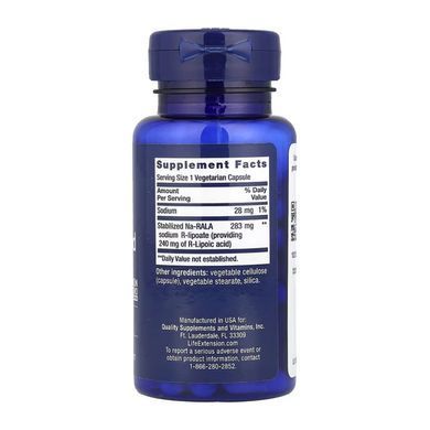 Супер R-липоевая кислота Life Extension Super R-Lipoic Acid 240 mg 60 вег. капсул