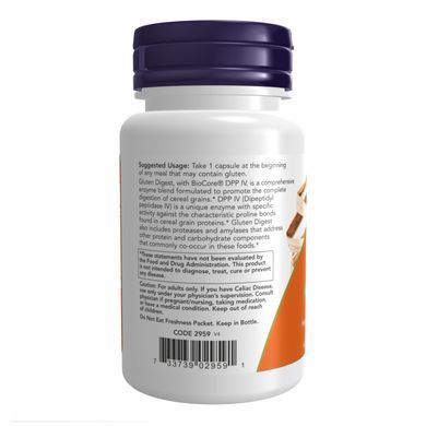 Ферменты для переваривания глютена NOW Foods (Gluten Digest) 60 капсул