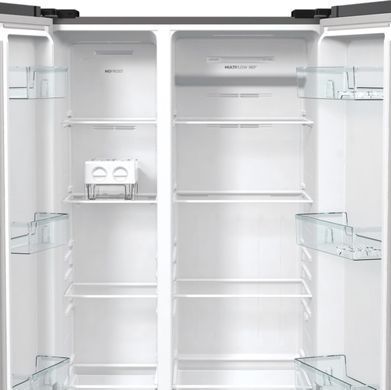 Gorenje Холодильник SBS 179х67х92см, 2 двері, 356( 191)л, А++, NF+, Інв. , зона св-ті, зовн. диспл, матовий сірий (365420) NRR9185EAXL фото