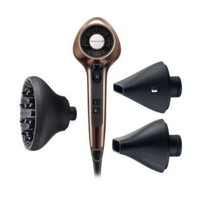 Фен Remington Air3D, 1800Вт, режимов-3, дифузор,турмалиновая иониз-я, хол. обдув, бронзовый D7777 фото