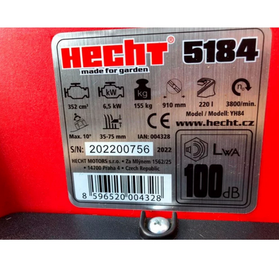 Трактор садовий бензиновий HECHT 5184 HECHT5184 фото