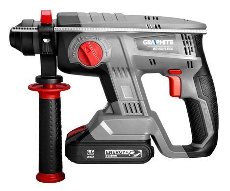 Акумуляторний перфоратор GRAPHITE 58G027 18V SDS Plus, безщітковий, 2.2 Дж, Energy+ 58G027 фото
