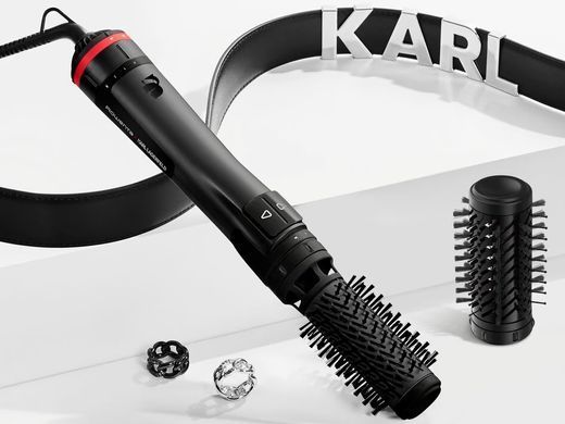 Rowenta Фен-щітка Karl Lagerfeld Activ Keratin&Shine, 1000Вт, 2 режими, іоніз-я, чорний (375677) CF952LF0 фото