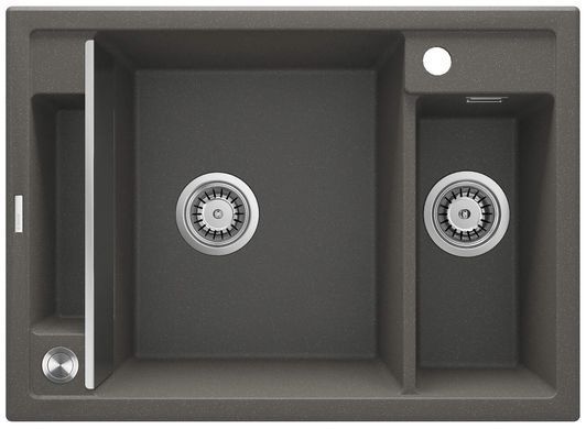 Мийка кухонна Deante Magnetic, граніт, прямокут., з крилом, 690х500х219мм, чаша - 1.5, врізна, антрацит (370199)