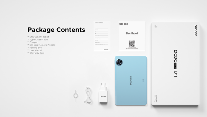 Планшет Doogee U11 11" 4ГБ, 128ГБ, 8580мА&bull;г, Android, сірий (390035) 6923740240120 фото
