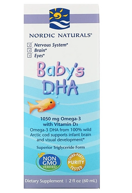 Рідкий жир для дітей+D3 Nordic Naturals (Baby's DHA) 60 мл
