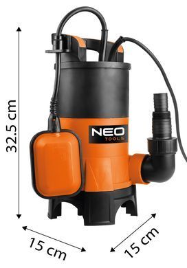 Занурювальний насос для брудної води Neo Tools 04-745, 400 Вт, макс. натиск 7 м, 8000 л/год 04-745 фото