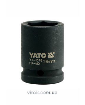 Головка торцева ударна 6-гранна YATO : квадрат 3/4", М= 26 мм, L= 50 мм