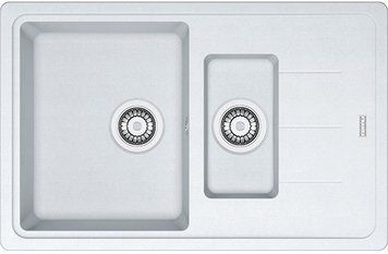 Мойка кухонная Franke Basis, фрагранит, прямоуг., с крылом, 780х500х200мм, чаша- 1.5, накладная, BFG 651-78, белый