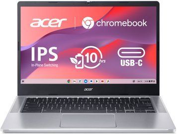 Acer Ноутбук Chromebook CB314-3HT 14" FHD IPS Touch, Intel P N6000, 8GB, F128GB, UMA, ChromeOS, серебристый NX.KB5EU.001 фото
