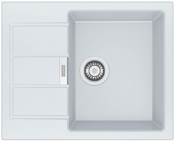 Мийка кухонна Franke Sirius, тектонайт, прямокутник, з крилом, 620х500х200мм, чаша - 1, накладна, S2D 611-62, білий (329917)