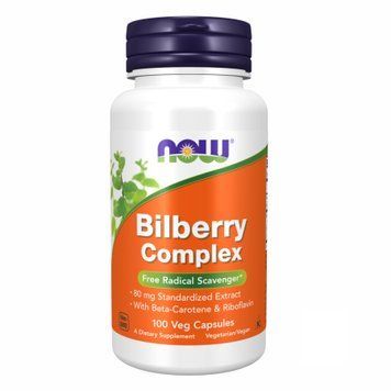 Чорниця для зору Now Foods Bilberry Complex 80mg - 100 vcaps
