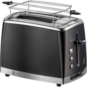 Тостер Russell Hobbs Matte Black 2 Slice, 1550Вт, нержавеющая сталь, подогрев, разморозка, черный 26150-56 фото