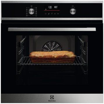 Electrolux Духовой шкаф электрический, 65л, A+, дисплей, конвекция, пиролиз, телескопические направляющие, черный EOF6P76BX фото