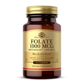 Folate 1000mcg (Metafolin&reg; 1,000 mcg) - 60 tabs Solgar