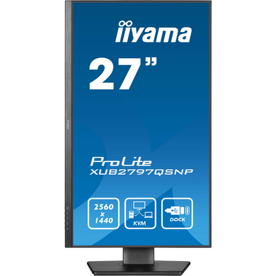 27" 16:9 IPS РК монітор, 2560х1440, 1 мс (MPRT), 100 Гц, Adaptive Sync, KVM свіч, 1xHDMI 2.0/1xDP 1. IIYAMA XUB2797QSNP-B1 3727964 фото