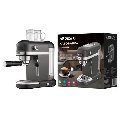Кавоварка рожкова ARDESTO 1.4л, мелена, ручний капуч, підігрів чашок, чорний (373926) YCM-E1502 фото