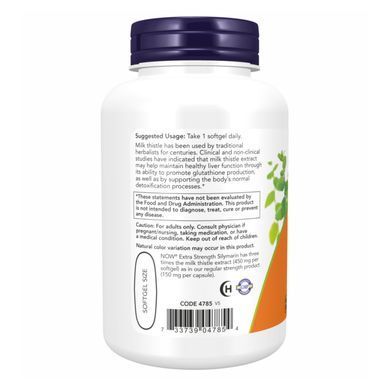 Расторопша экстракт Now Foods (Silymarin) 120 мягких желатиновых капсул