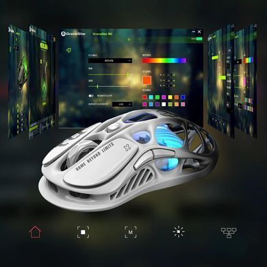 Миша GravaStar Mercury M1 Pro, BT/WL/USB-A, RGB, чорно-білий (391250) GRAVASTARM1PRO_GBLK фото