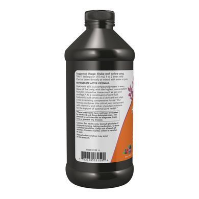 Гіалуронова кислота ягідний смак Now Foods (Liquid Hyaluronic Acid Plus Nutritional Supplement) 100 мг 473 мл
