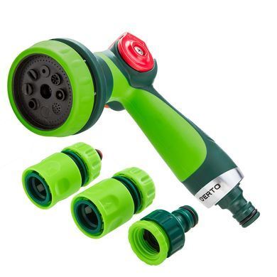 Пістолет для поливу VERTO 15G712 з муфтами та конектором 1/2" 15G712 фото