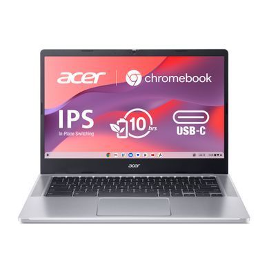 Acer Ноутбук Chromebook CB314-3HT 14" FHD IPS Touch, Intel P N6000, 8GB, F128GB, UMA, ChromeOS, серебристый NX.KB5EU.001 фото