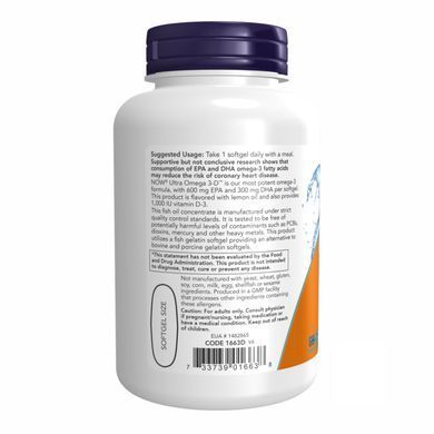 Ультра Омега-3 NOW Foods Ultra Omega 3-D, 180 желатиновых капсул