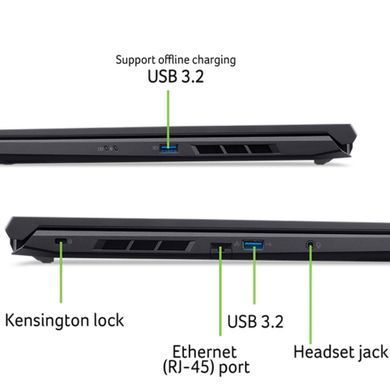 Acer Ноутбук Nitro V 16 ANV16-41 16" WUXGA IPS, AMD R5-8645HS, 16GB, F512GB, NVD4050-6, Lin, чорний (382592) NH.QRVEU.00E фото
