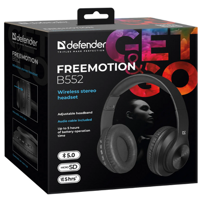 Наушники Defender FreeMotion B552 Black (63552) (6718037) 63552 фото