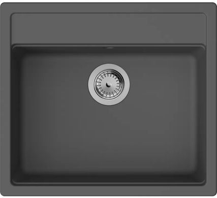 Мойка кухонная Hansgrohe S52, гранит, прямоуг., без крыла, 570х510х180мм, чаша- 1, встраиваемая, S520-F510, cерый камень