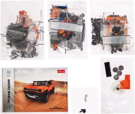 Машинка-конструктор Rastar Bricks Hummer EV 1:30 Оранжевый