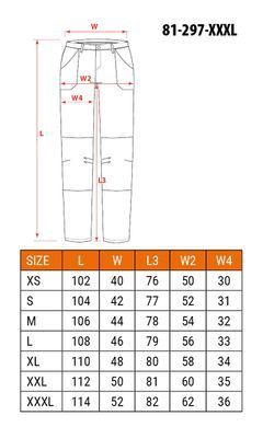 Штани робочі NEO Tools 81-297 OUTDOOR, 2-way stretch, сірі, поліестер, кармани на змійці, профільовані коліна, CE XXXL