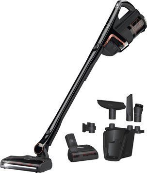 Miele Пилосос безпровідний SOML0 30 TRIFLEX HX2 C&D, 170Вт, сухе прибирання, конт пил -0,5л, автон. робота до 60/240хв, HEPA Lifetime, 3 в 1, Vortex, щітка Multi Floor XXL SEB 435 BrilliantLight, щітка Electro Compact SEB 23, обсидіан чорний, рожеве золот 41OML030UA фото