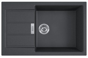 Мийка кухонна Franke Sirius, тектонайт, прямокутник, з крилом, 780х500х200мм, чаша - 1, накладна, S2D 611-78 XL , чорний (333781)