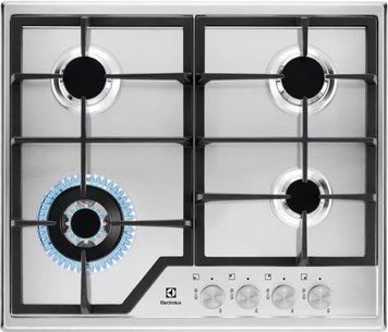 Electrolux Варочная поверхность газовая, 60см, чугун, нерж EGS6436SX фото