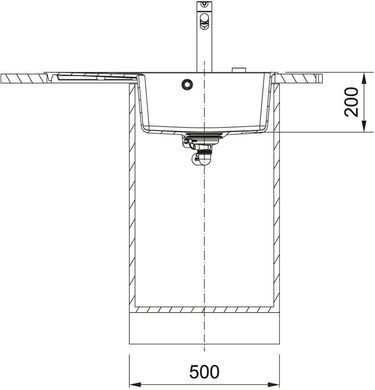 Мойка кухонная Franke Centro, фрагранит, прямоуг., с крылом, 780х500х200мм, чаша- 1, накладная, CNG 611-78 TL , оникс