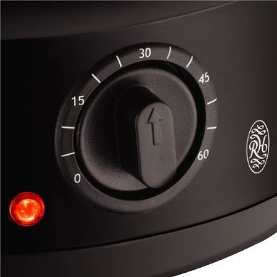 Russell Hobbs Пароварка Kitchen Collection 400Вт, чаша-2.3/3.3л, резервуар для води -0.5л, механічне керування, 3 яруси, пластик, чорний (361938) 26530-56 фото
